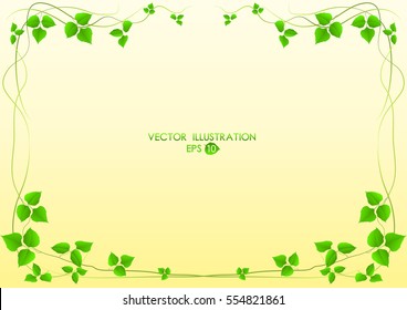 Green leaves and climber for frame