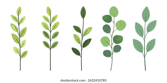 Green Leaves Clipart Design Template