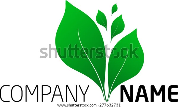 Green Leaves Company Logo Illustration Stock Vector Royalty Free