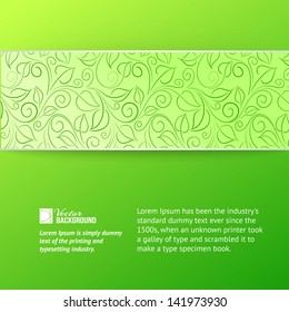 Green leaves cover. Vector illustration.