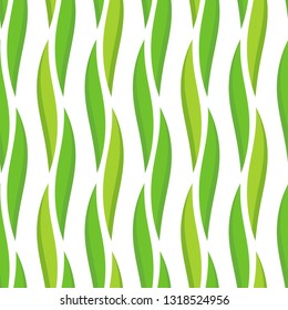 Green leaves decorative seamless pattern.