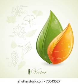 Green leaves design, eps-10