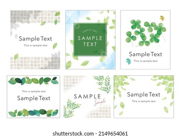 Green leaves design templates set