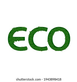 Hojas Verdes En Forma De Texto ECO. Vector EPS10