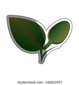 Green leaves ecology icon vector illustration graphic design