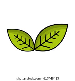 green leaves environment care icon