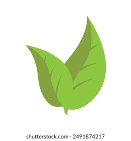 Green leaves flat design vector illustration.