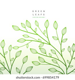 green leaves floral decoration. nature illustration