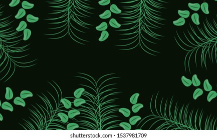Green leaves floral pattern background 