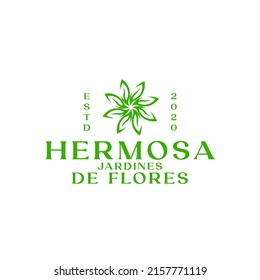 green leaves flower logo for fashion and beauty business