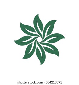 Green Leaves Flower Logo Template Illustration Design. Vector EPS 10.