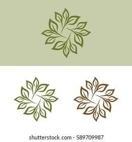 Green Leaves Flower Logo Template Illustration Design. Vector EPS 10.