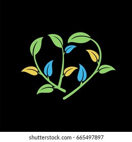 Green Leaves Flower Logo Template Illustration Design. Vector EPS 10.