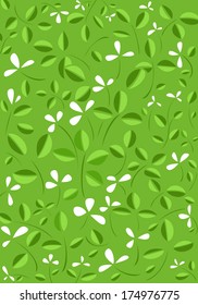 Green leaves and flower vector background