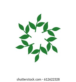 Green leaves flower Vector Illustration logo template Illustration Design. Vector EPS 10.