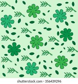 Green leaves flowers for you design. Vector illustration.