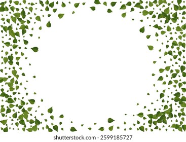 Green Leaves Fly Vector White Background Concept. Ecology Greens Plant. Swamp Foliage Transparent Banner. Leaf Flying Poster.