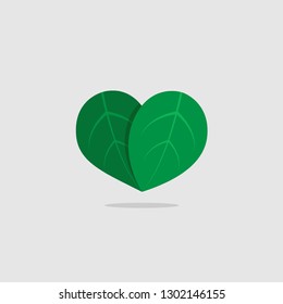 Green leaves in the form of shape illustration