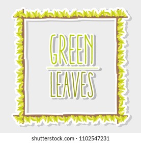 Green leaves frame