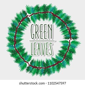 Green leaves frame