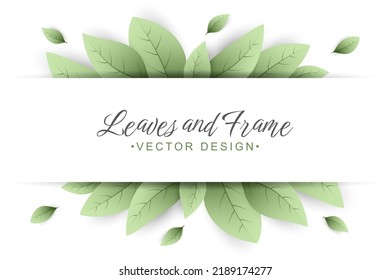 Diseño de fondo de marco de hojas verdes