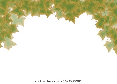 Green leaves frame a blank white space perfect for adding text or graphics. EPS vector illustration