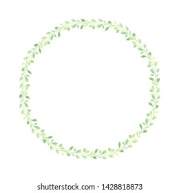 Green leaves frame. Floral border. Vector illustration.