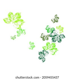 Green leaves frame template. Greens Flying Pattern. Great spring sale vector illustration.