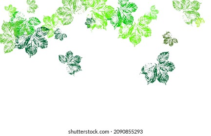 Green leaves frame template. Greens Flying Pattern. Great spring sale vector illustration.
