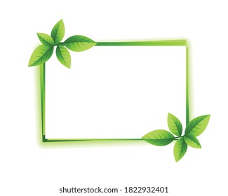 green leaves frame with text space design