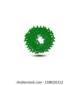 Green leaves frame. Vector Design Illustration.