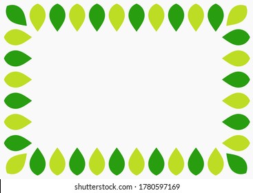 Green leaves frame. Vector illustration.