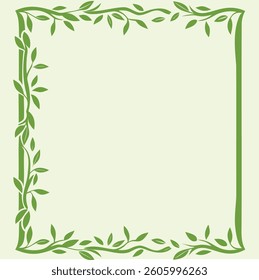 green leaves frame vector illustration
