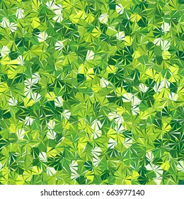 Green leaves gradient mosaic texture background. Seamless pattern. Abstract ornament of striped distorted hexagons vector illustration