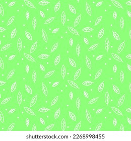 Patrón dibujado a mano en hojas verdes. Híbal vectorial, floral, verde, fondo foliage de hoja. Ilustración vectorial. 