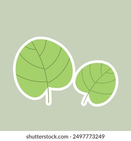 Arte vectorial de sombreado plano en forma de corazón de hojas verdes