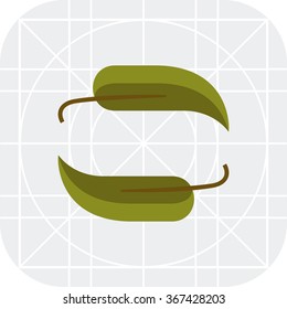 Green leaves icon 1