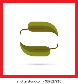 Green leaves icon 1