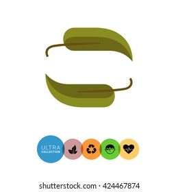 Green leaves icon 1