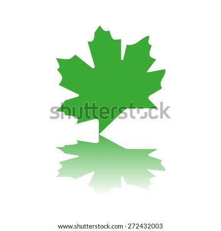 Green leaf icon simple style Royalty Free Vector Image