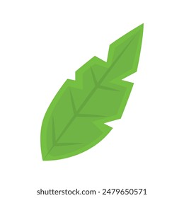 Green leaves icon in cartoon style isolated on white background.