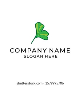 green leaves icon design elements. sprout symbol vector logo minimalist