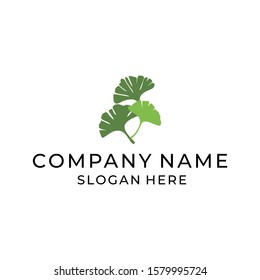 green leaves icon design elements. sprout symbol vector logo minimalist