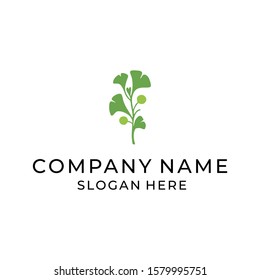 green leaves icon design elements. sprout symbol vector logo minimalist