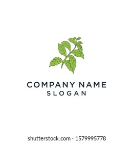 green leaves icon design elements. sprout symbol vector logo minimalist