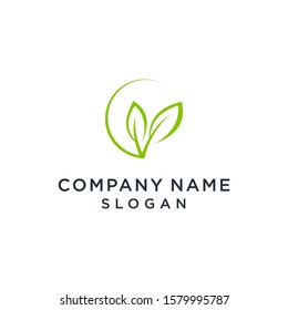 green leaves icon design elements. sprout symbol vector logo minimalist