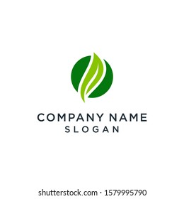 green leaves icon design elements. sprout symbol vector logo minimalist