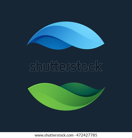 Green leaves icon. Ecology sphere logo. Vector elements for ecology banner, presentation, web page, card, labels or posters.