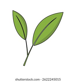 Grüne Blätter Symbol einzeln flach Stil Vektorgrafik auf weißem Hintergrund.