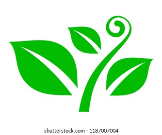 green leaves icon or logo
